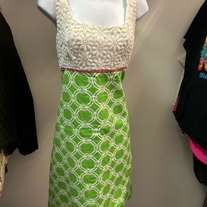 💝 Lilly Pulitzer - Size 8 Green White Pink Dress